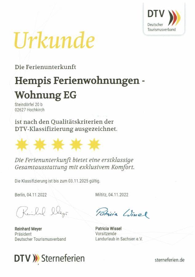 Hempis Ferienwohnungen Hochkirch Esterno foto